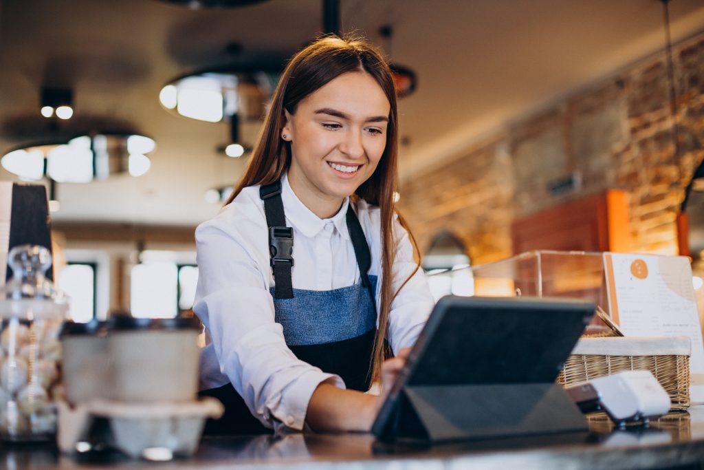 Barista using POS