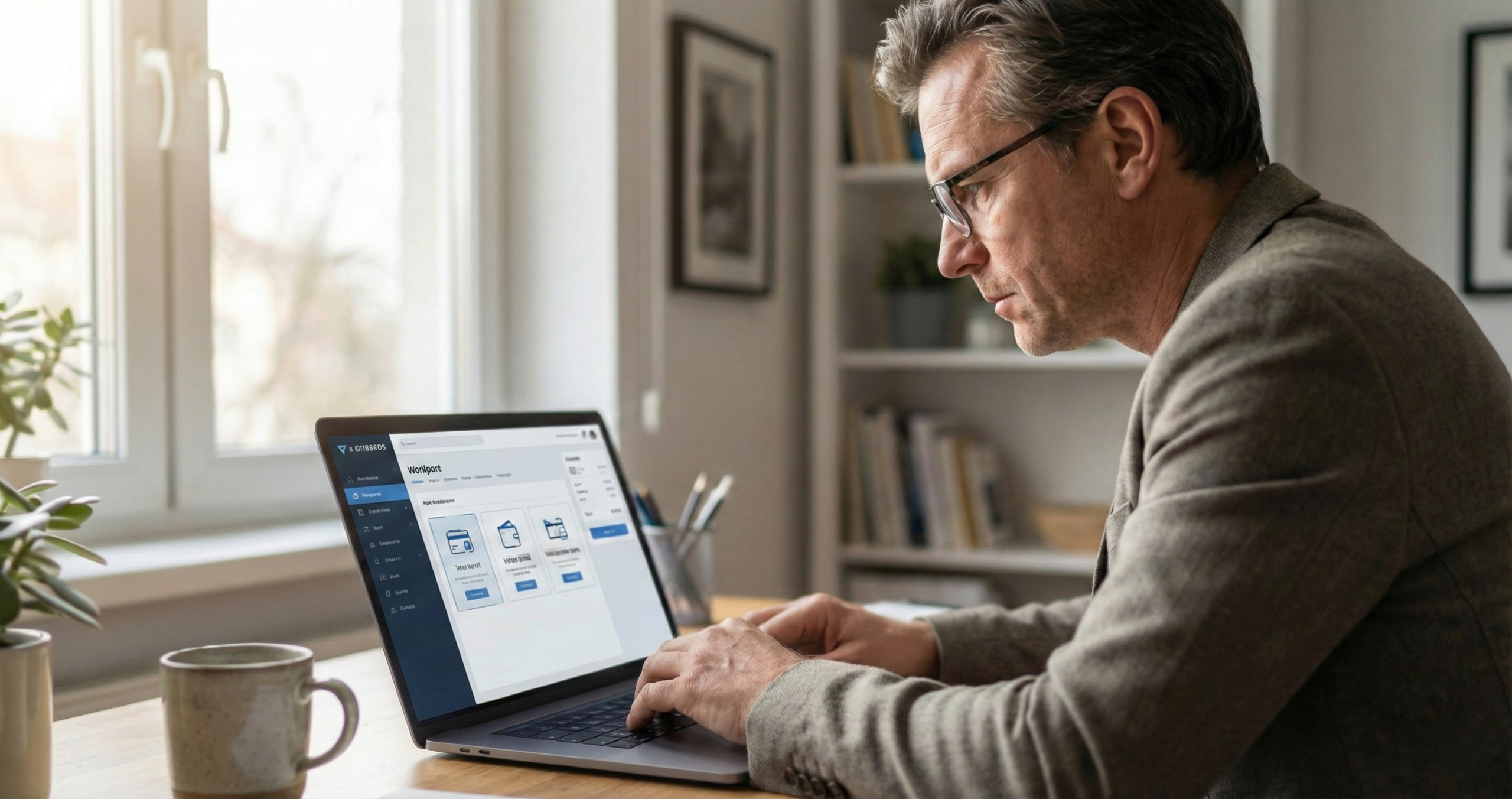 A Man Using A Laptop Displaying A File Management Interface | Condor PH