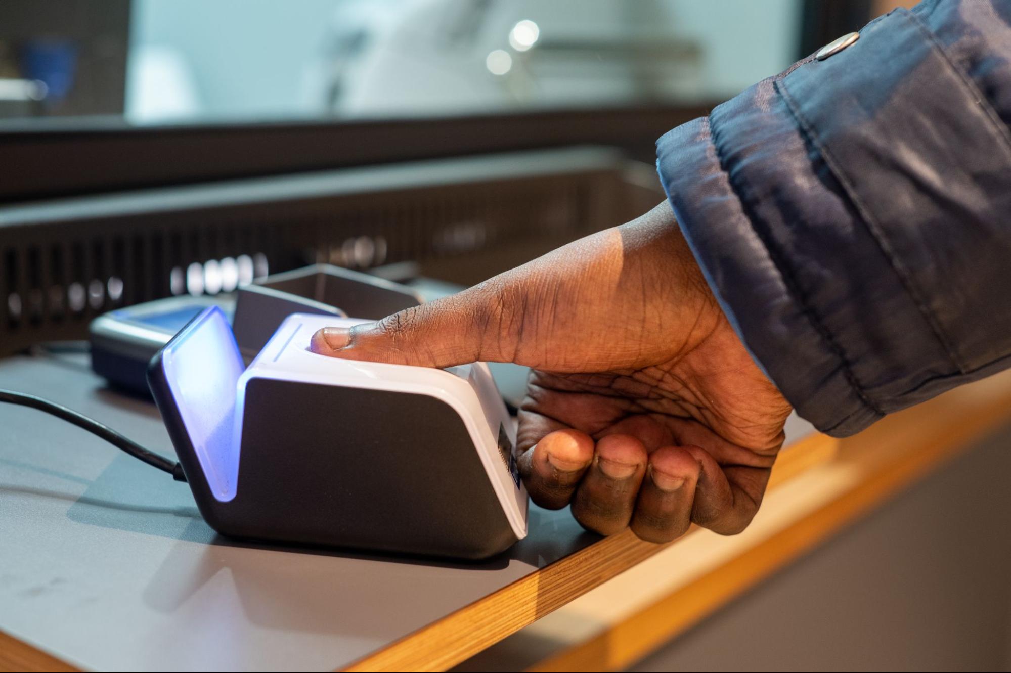 Employee Pressing Sensor To Record Company Attendance Time | Condor PH